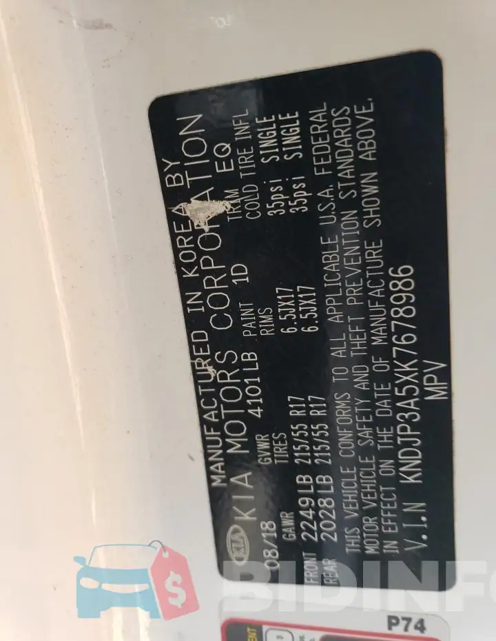 KNDJP3A5XK7678986 Photo# 13