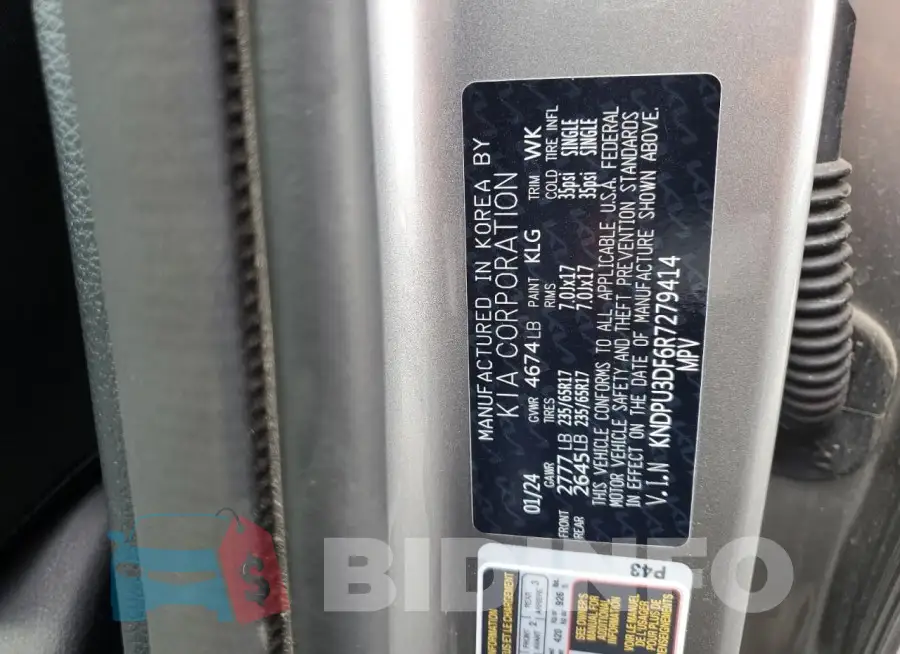 KNDPU3DF6R7279414 Photo# 13