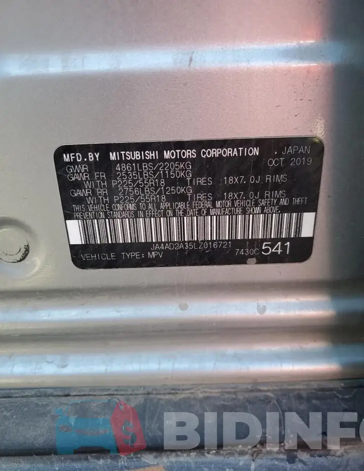 JA4AD2A35LZ016721 Photo# 13