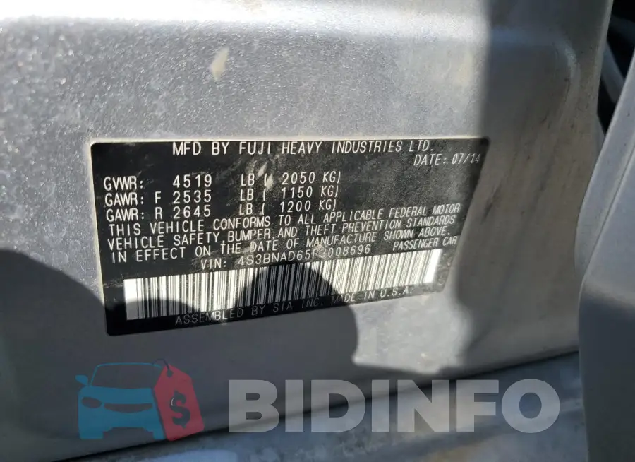 4S3BNAD65F3008696 Photo# 12