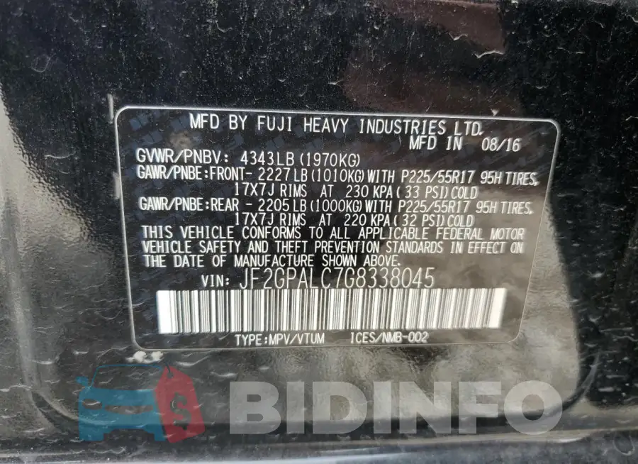 JF2GPALC7G8338045 Photo# 12