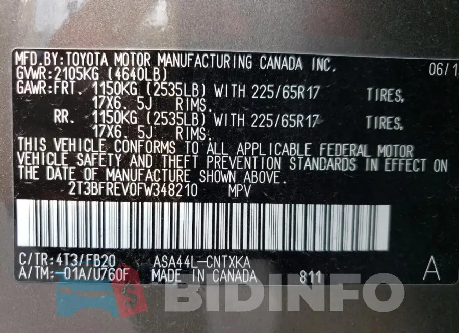 2T3BFREV0FW348210 Photo# 13