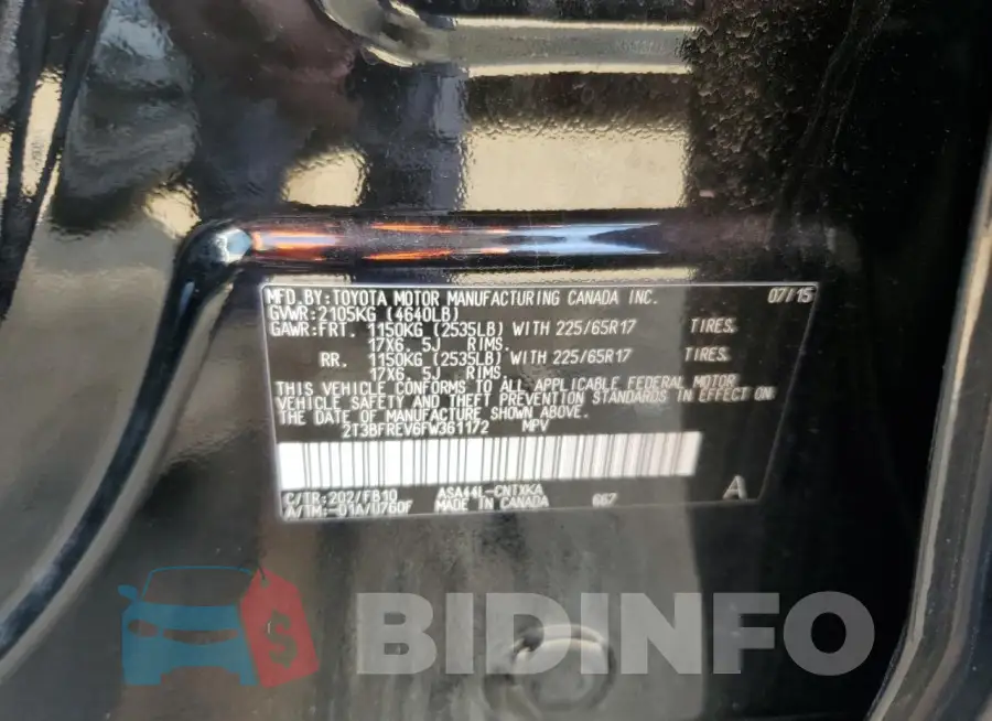 2T3BFREV6FW361172 Photo# 13