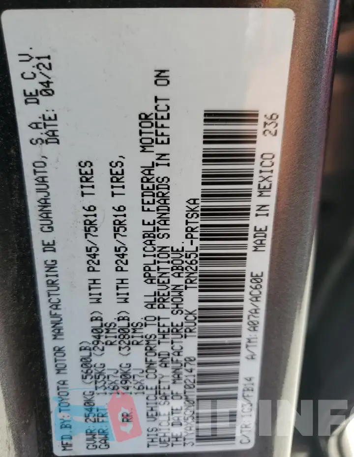3TYAX5GN0MT021470 Photo# 12