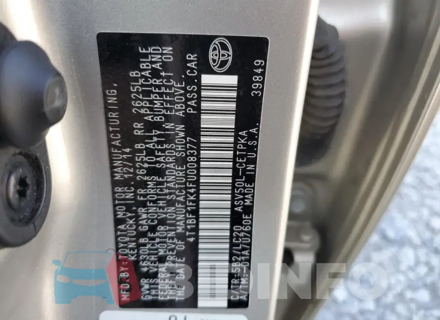 4T1BF1FK4FU008377 Photo# 12