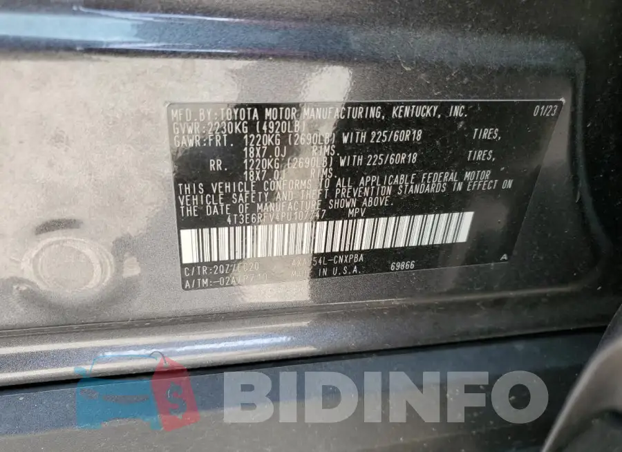 4T3E6RFV4PU107747 Photo# 12