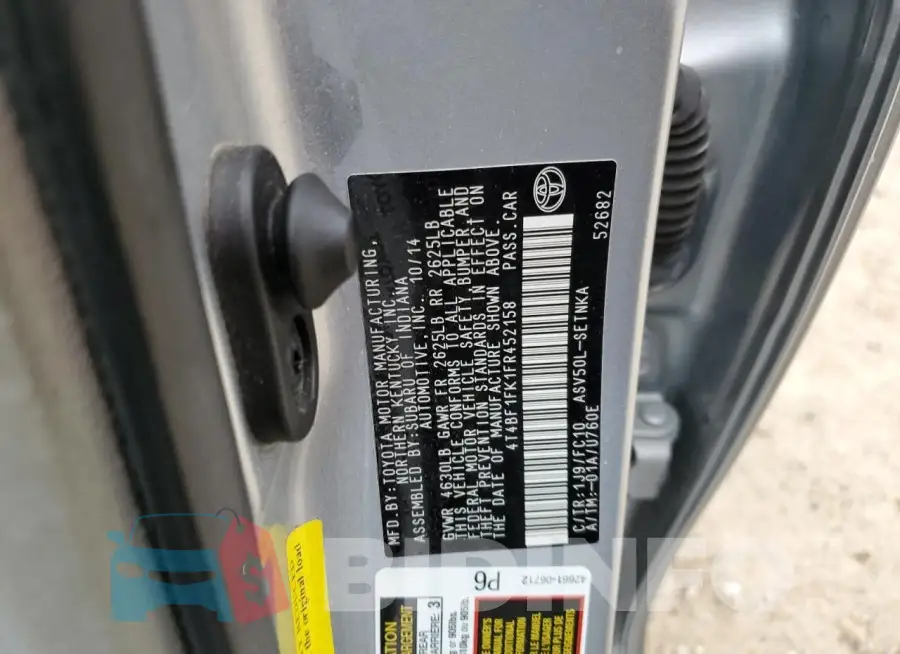 4T4BF1FK1FR452158 Photo# 12