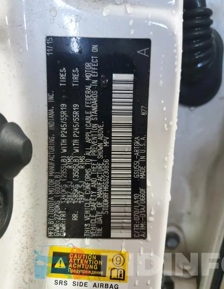 5TDDKRFH6GS230856 Photo# 14