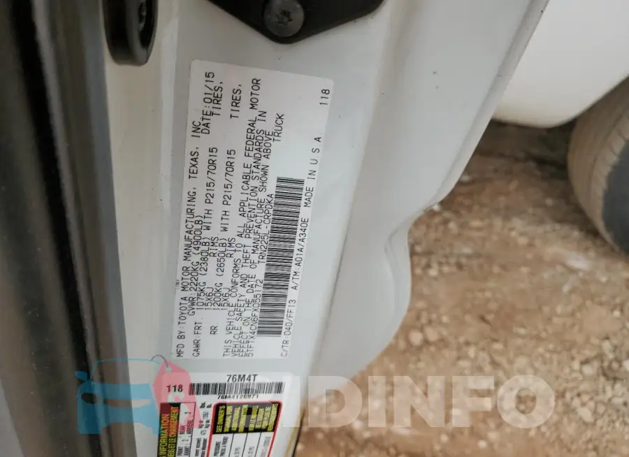 5TFTX4CN6FX055172 Photo# 12