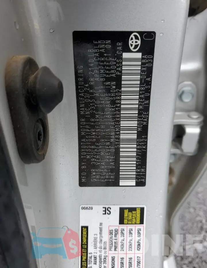 5YFB4MDEXRP148802 Photo# 12