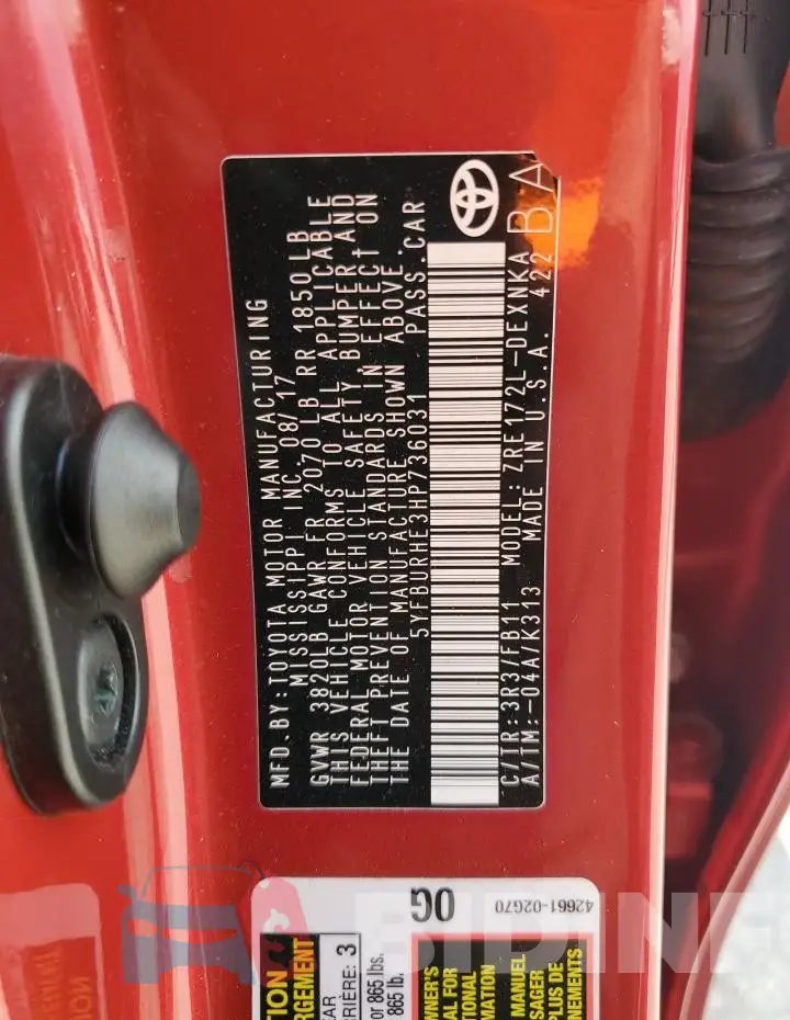 5YFBURHE3HP736031 Photo# 13