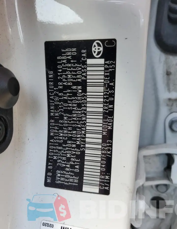 5YFEPMAE5NP285052 Photo# 13
