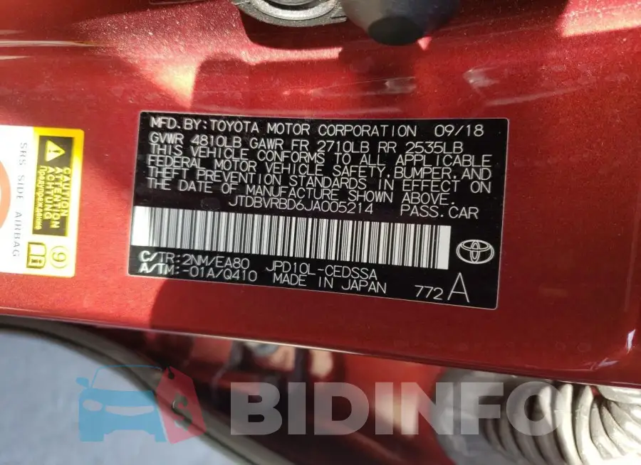 JTDBVRBD6JA005214 Photo# 12