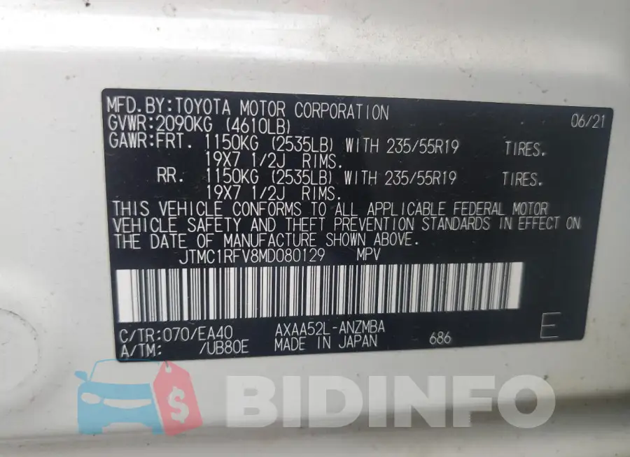 JTMC1RFV8MD080129 Photo# 13