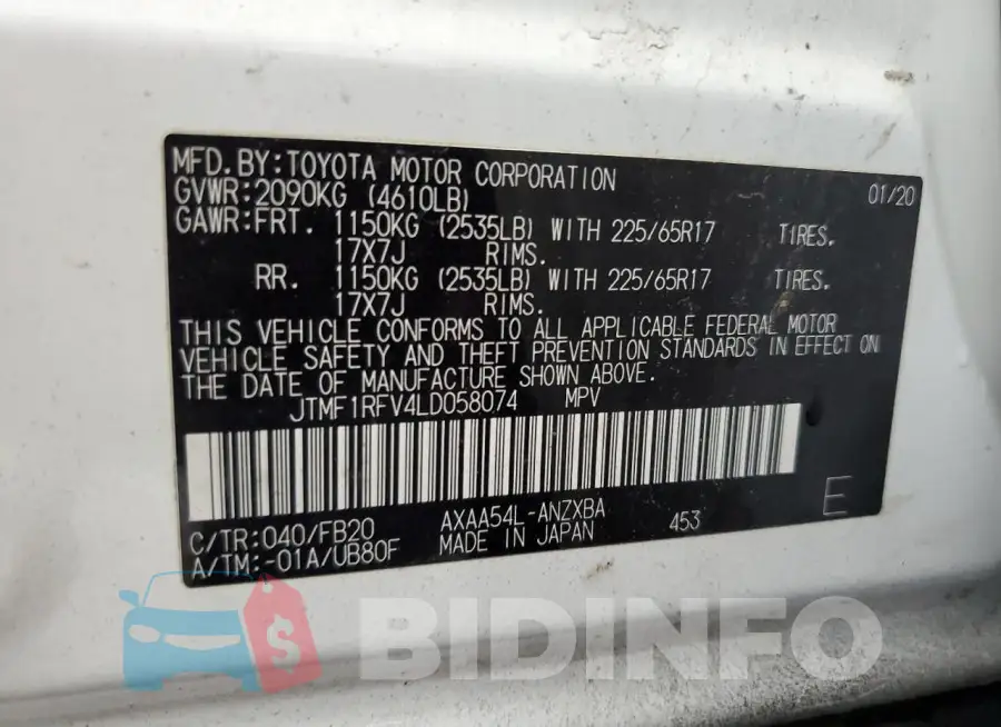 JTMF1RFV4LD058074 Photo# 14