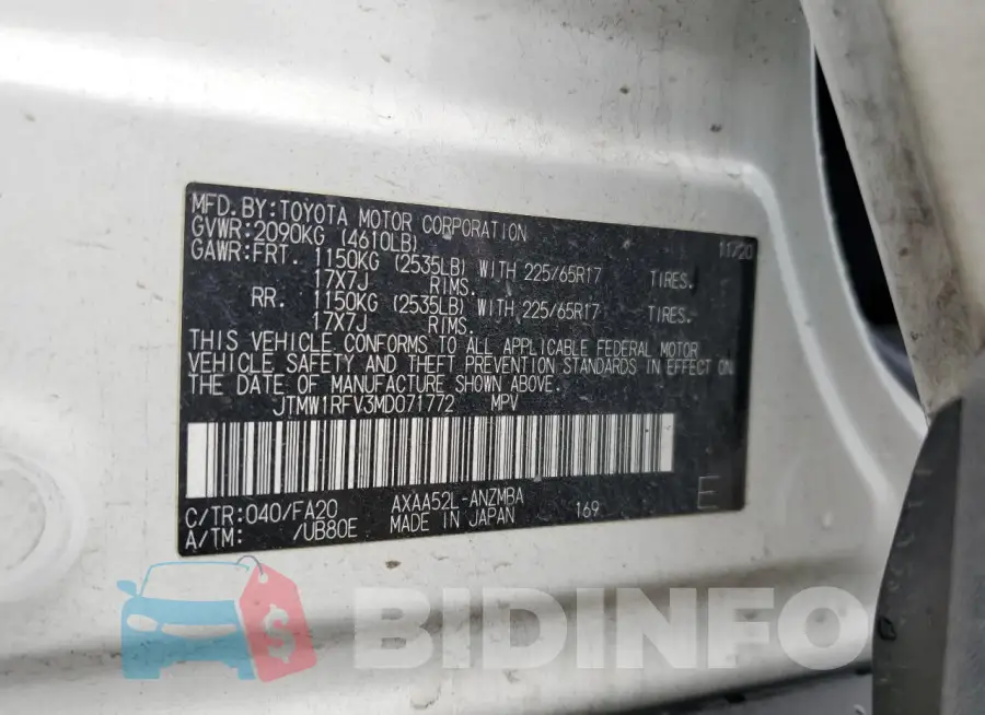 JTMW1RFV3MD071772 Photo# 13