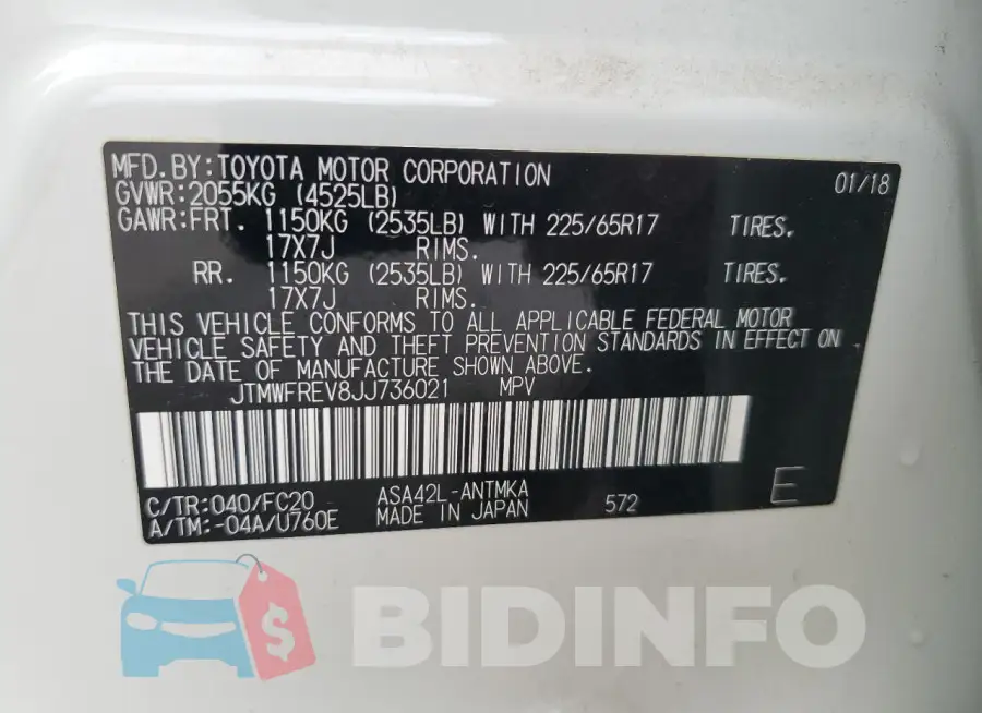JTMWFREV8JJ736021 Photo# 12