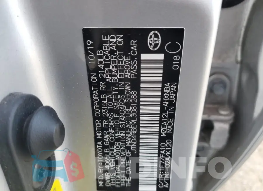 JTND4RBE9L3081288 Photo# 12