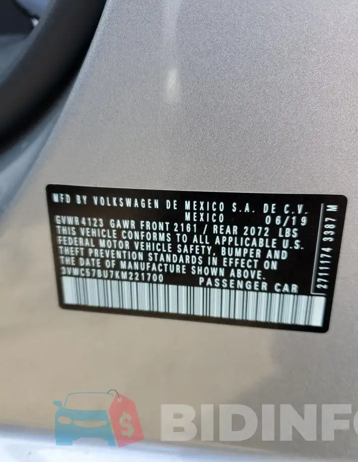 3VWC57BU7KM221700 Photo# 13