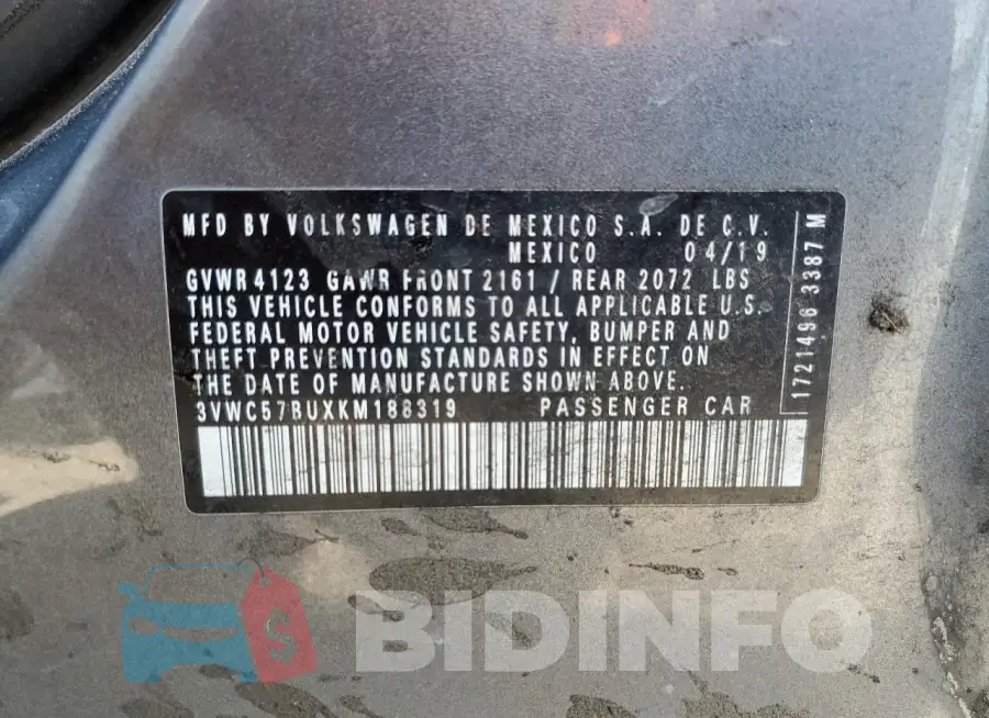 3VWC57BUXKM188319 Photo# 12
