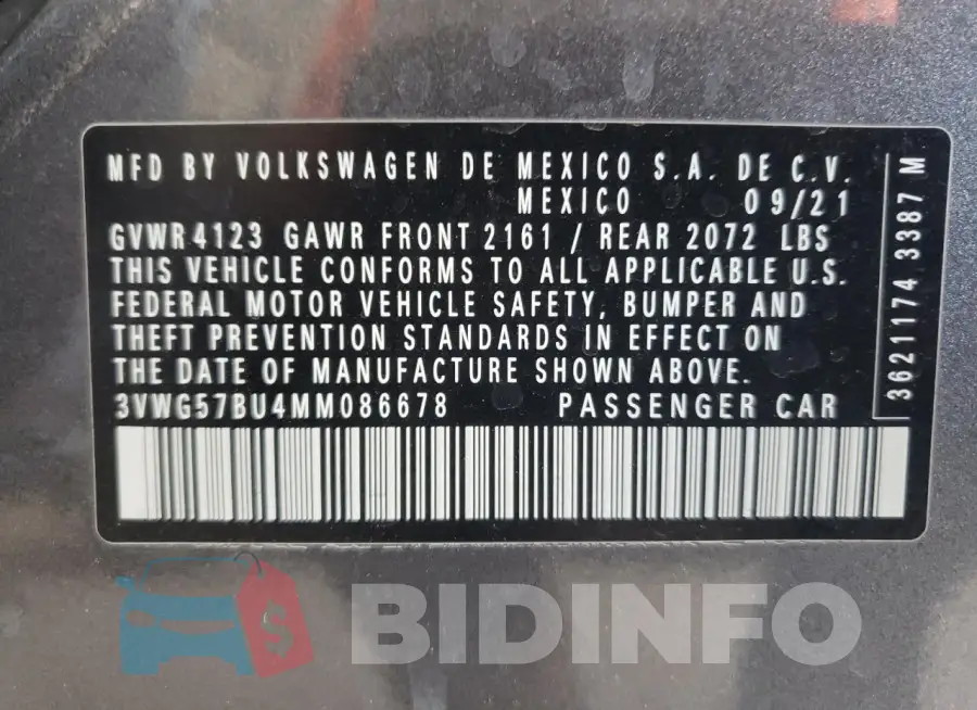 3VWG57BU4MM086678 Photo# 12