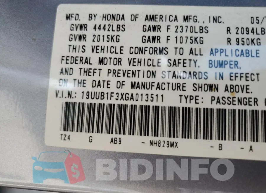19UUB1F3XGA013511 Photo# 12