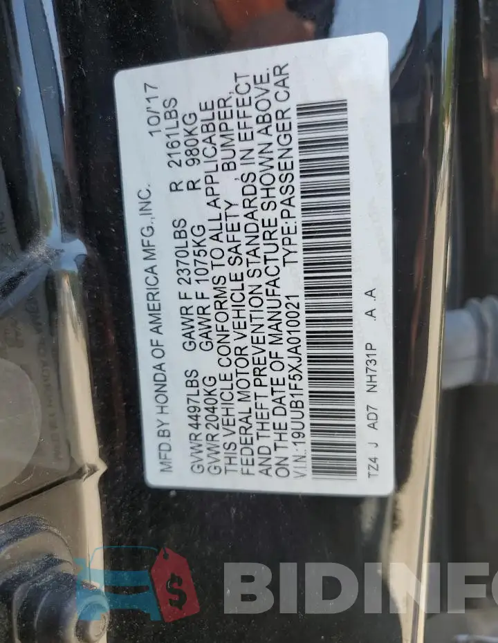 19UUB1F5XJA010021 Photo# 12