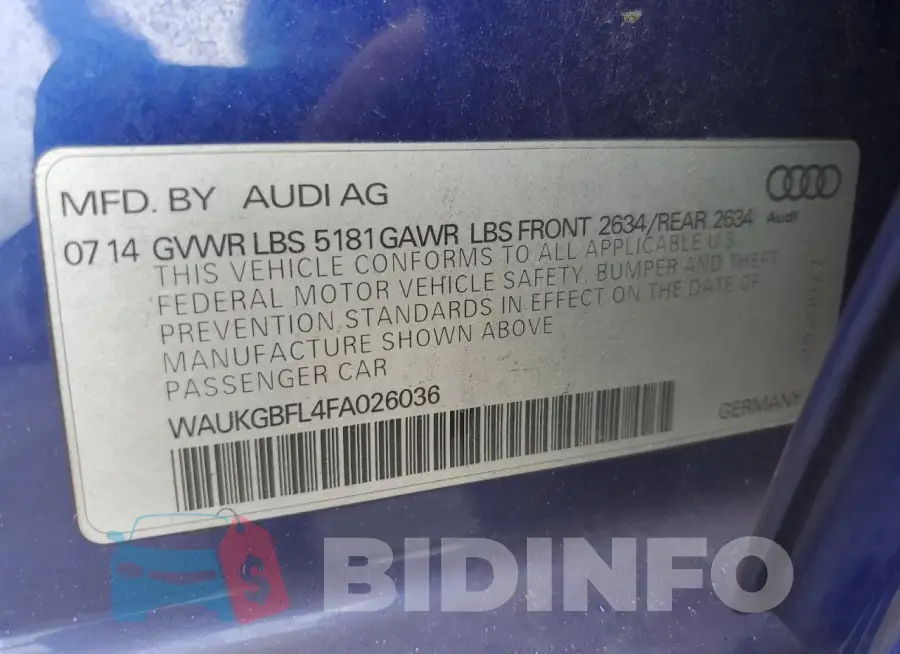 WAUKGBFL4FA026036 Photo# 12