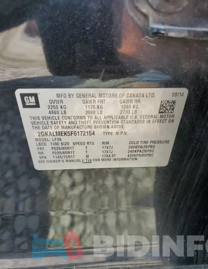 2GKALMEK5F6172154 Photo# 13