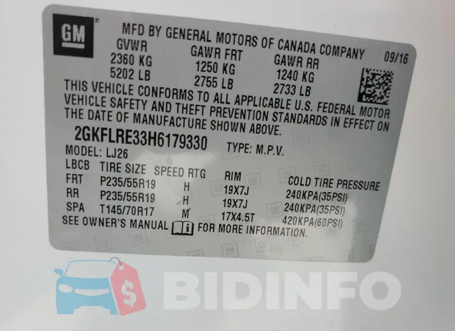 2GKFLRE33H6179330 Photo# 13
