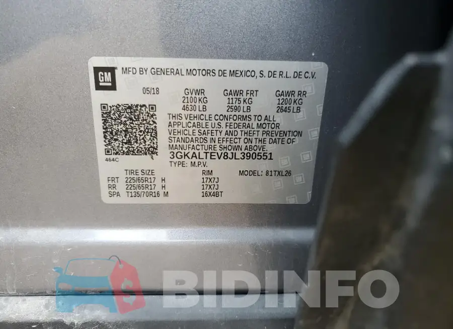 3GKALTEV8JL390551 Photo# 12