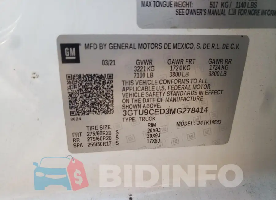 3GTU9CED3MG278414 Photo# 12