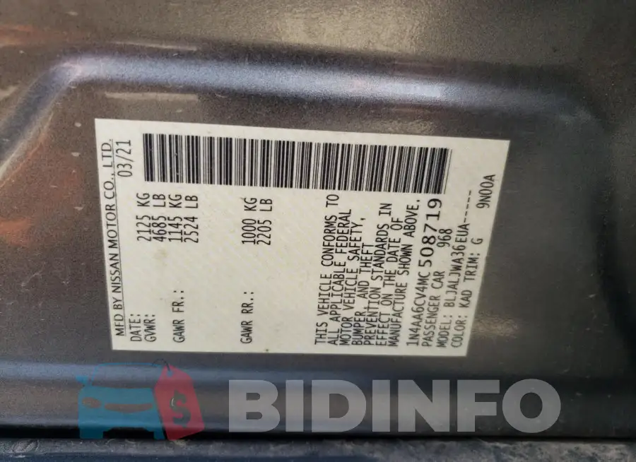 1N4AA6CV4MC508719 Photo# 12