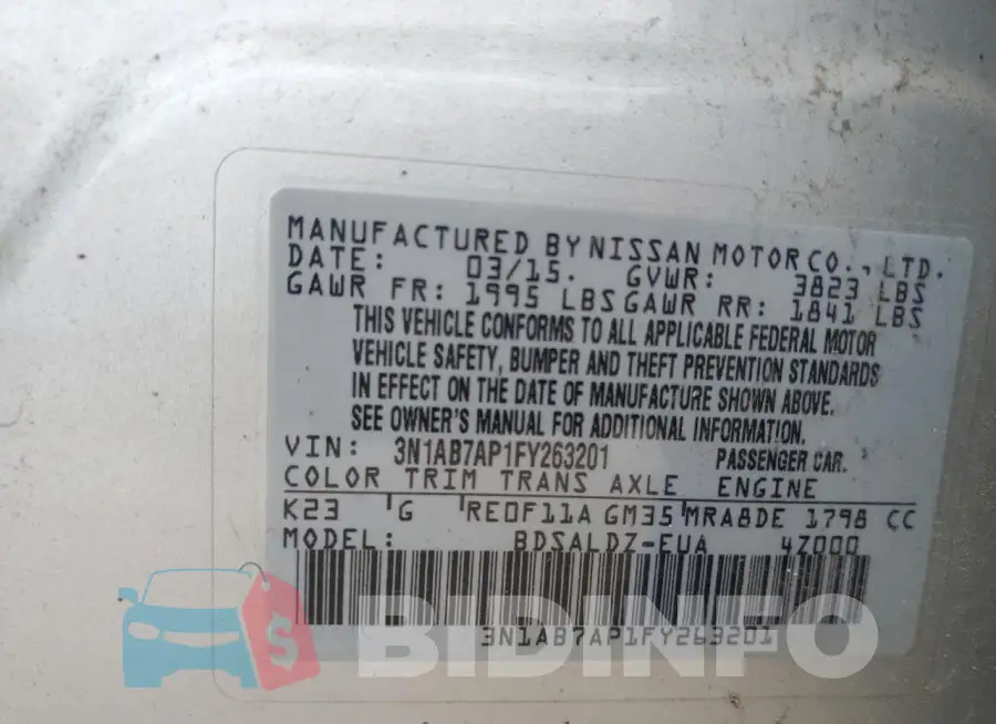 3N1AB7AP1FY263201 Photo# 12