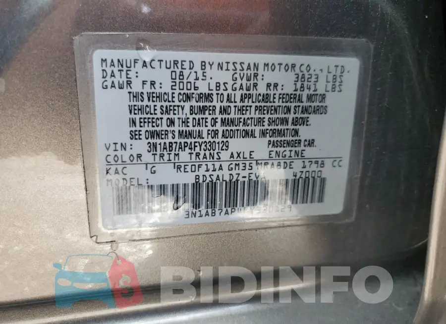 3N1AB7AP4FY330129 Photo# 13