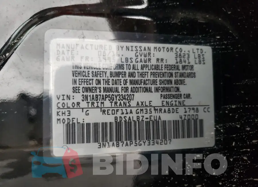 3N1AB7AP5GY334207 Photo# 12