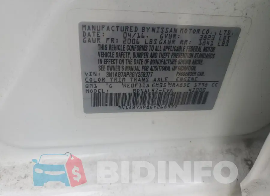 3N1AB7AP8GY268977 Photo# 12