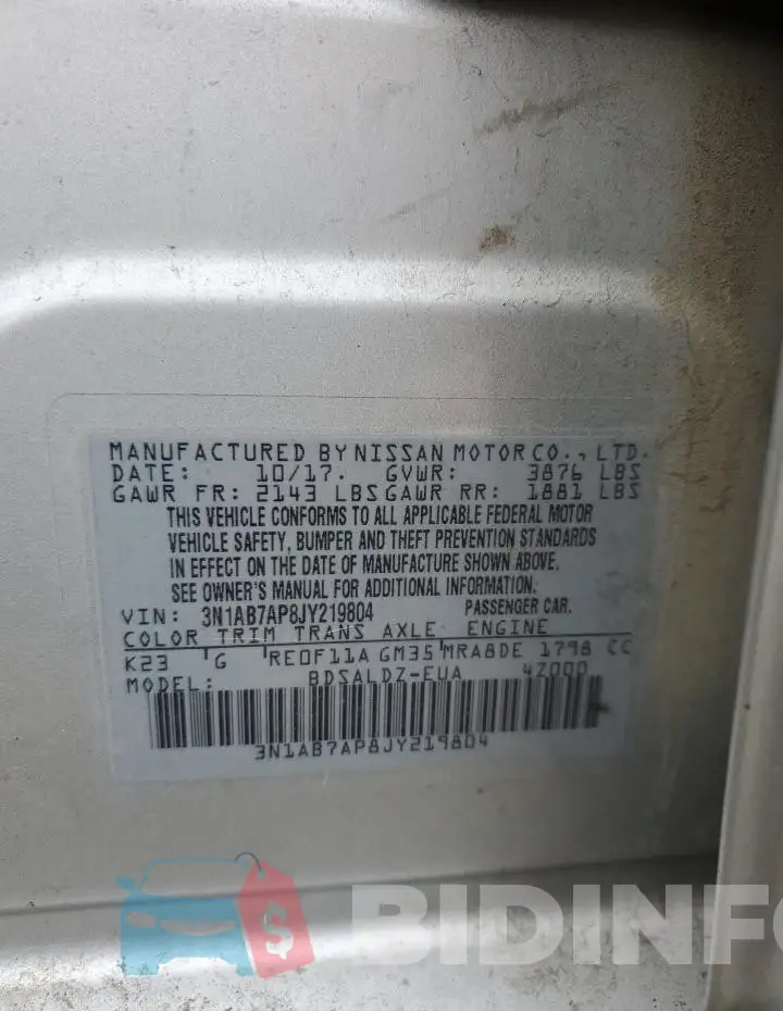 3N1AB7AP8JY219804 Photo# 13
