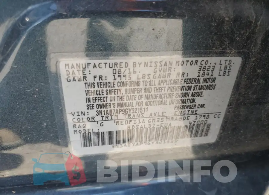 3N1AB7AP9GY321511 Photo# 12