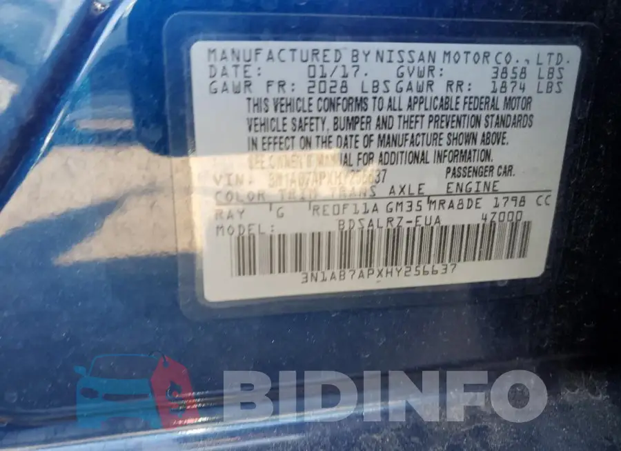 3N1AB7APXHY256637 Photo# 13