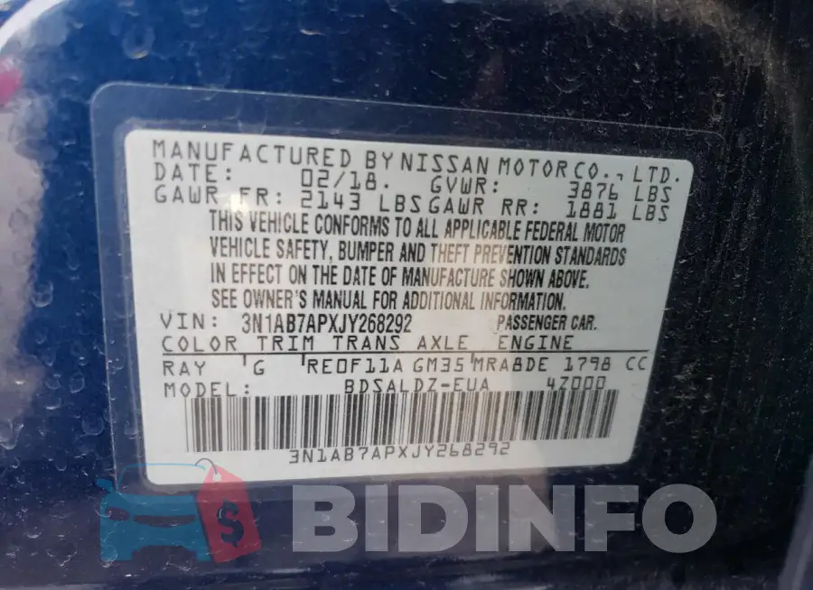 3N1AB7APXJY268292 Photo# 12