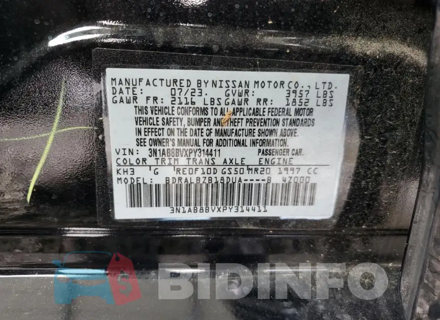 3N1AB8BVXPY314411 Photo# 12