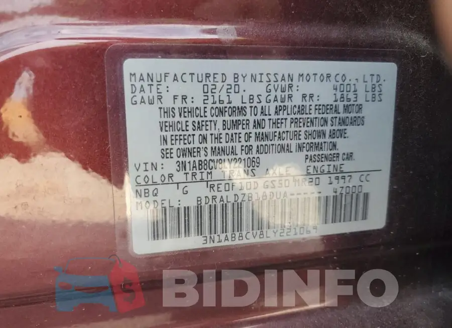 3N1AB8CV8LY221069 Photo# 13