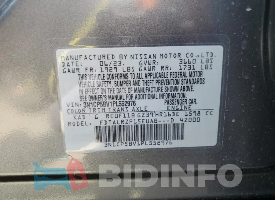 3N1CP5BV1PL552976 Photo# 14