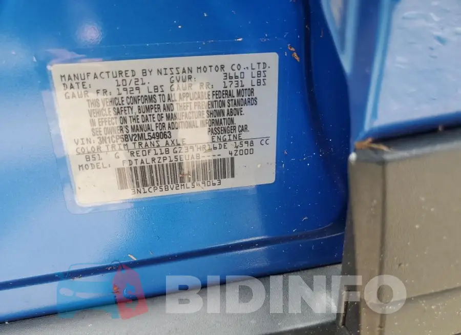 3N1CP5BV2ML549063 Photo# 14