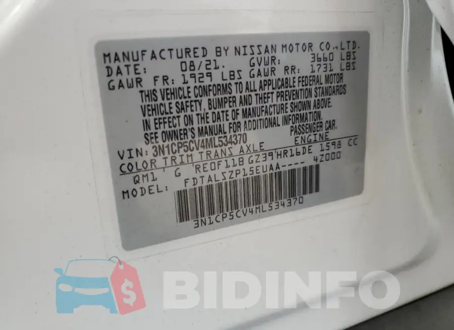 3N1CP5CV4ML534370 Photo# 13