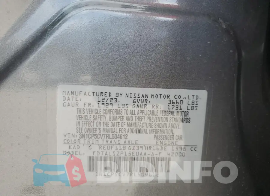 3N1CP5CV7RL504612 Photo# 12