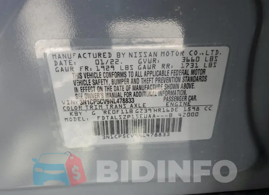 3N1CP5CV9NL478833 Photo# 14
