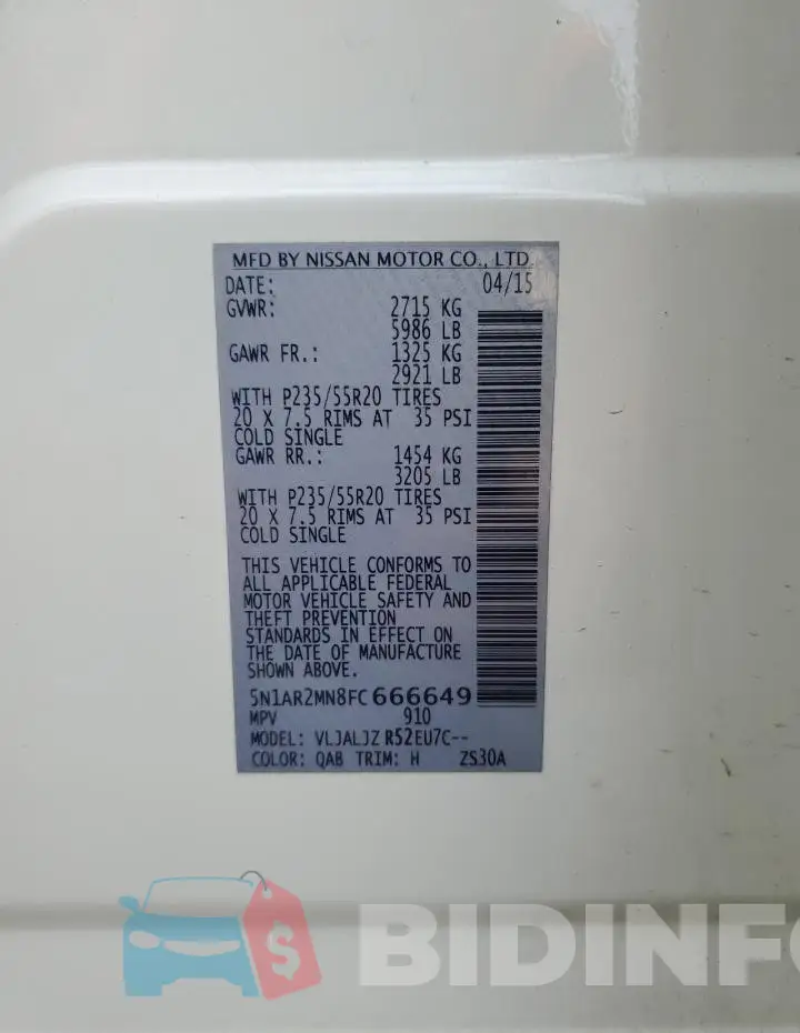 5N1AR2MN8FC666649 Photo# 12