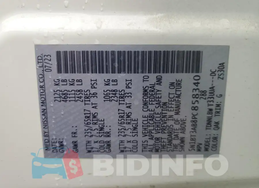 5N1BT3AB8PC858340 Photo# 13